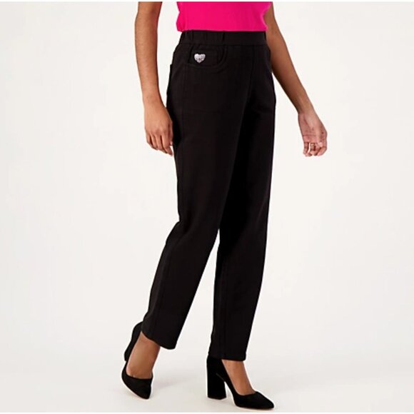 Quacker Factory Denim - Quacker Factory Black DreamJeannes Heart Pocket Size X-Small